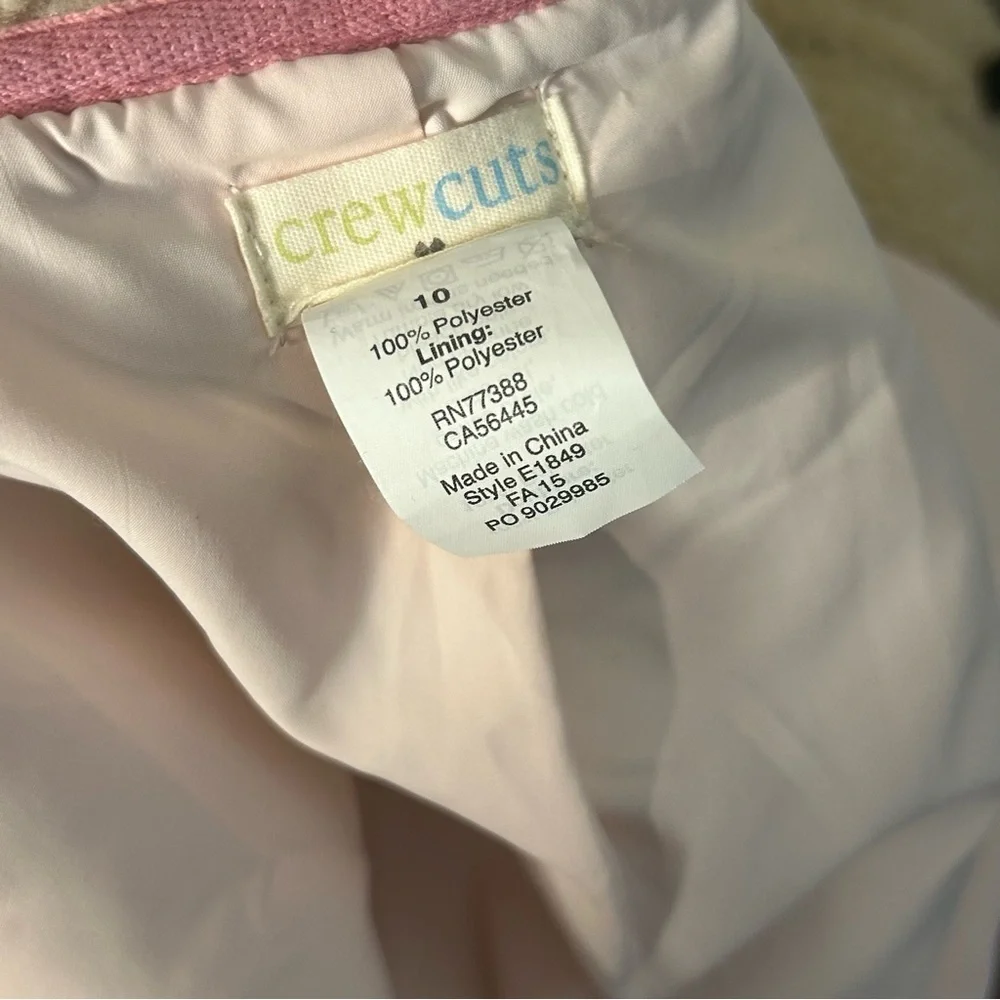 J. Crew Crewcuts girls size 10 Teddy Cozy Sherpa Zip Up Vest Pockets Pink Beige